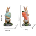 Miniatyrbild 2 av 8: Påskhare Figuriner med Morot Söta Kanin Staty i Harts Hartshantverk Prydnader Påskpresenter till Barn