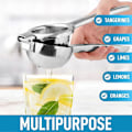 Miniatyrbillede 4 af 4: Køkken Citronpresser Rustfrit Stål med Premium Kvalitet Kraftig Solid Metal Presseskål - Stor Manuel Citruspresser og Limepresser Rustfri