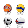 Miniatyrbillede 4 af 4: 2 Stykker Boldholdere, Basketball Stand Holder Fodbold Stand Akryl Bold Display Stand Fodbold Akryl Boldholder Stand hvid