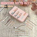 Miniatyrbild 2 av 5: Manikyrset Nagelknipsare Kit För Kvinnor & Män 18 i 1 Professionell Rostfritt Stål Pedikyr Vård Verktyg Kit Nagel Klippare Set Sax Grooming Kit Med B