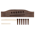 Miniatyrbild 1 av 8: Rosenträ broben mutter sadel 6 st strängstift akustisk gitarr tillbehör (rosenträ färg )