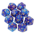 Pikkukuva 1 / 5: 2 x 10 kpl D20 Monitahoiset Nopat Dungeons and Dragons Pöytäpeleihin Sininen Violetti-