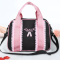 Miniatyrbild 6 av 8: Flickor Balett Dans Barnhandväska Single Shoulder Sport Dragkedja Bag Tote (svart)