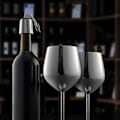 Miniatyrbilde 5 av 5: Sølv Vinglass Sett med 4, 550ml Uknuselig Sølvbeger, Vinglass i Rustfritt Stål, Unikt og Portabelt Metall Vinglass