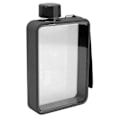 Miniatyrbillede 3 af 8: Flad vandflaske i plast, lækagesikker, transparent, firkantet, bærbar A5-papir vandflaske 380ml sort