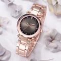 Miniatyrbild 3 av 4: Fashion Alloy Band Quartz Watch Gradient Color Dial Strass Watch (grå)