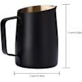 Miniatyrbillede 2 af 5: 2025 Ny Espresso Mælkeskummer Rustfrit Stål, Kaffe Latte Art Kop 420ML Sort