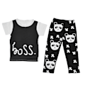 Miniatyrbild 1 av 8: Fashion Baby Bomullskläder Outfits Småbarn Andningsbar Bomullsshorts Panda Mönster ByxorSvart 90cm