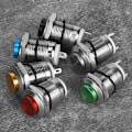 Miniatyrbillede 3 af 8: 6 stk metalknapafbryder 2 ben IP67 vandtæt nulstilling uden lys 12 mm (rød, grøn, gul, blå, sort, metallisk)