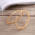 Miniatyrbillede 5 af 6: Kvinder Big Hoop Øreringe Large Loop Circle Legeringssmykker Øreringe (Guld)