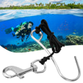 Miniatyrbilde 4 av 8: Scuba Diving Drift Kroker med Line rustfritt stål Clip Enkel Reef Krok Utstyr svart