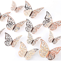 Miniatyrbillede 1 af 4: 12 STK Guld 3D Butterfly Wall Stickers Assorterede Størrelser til Soveværelsesindretning, Bryllupsfest baggrunde
