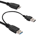 Pikkukuva 4 / 8: USB3.0 - Micro USB -mobiilikovalevyn datakaapeli lisävirtaliitännällä, kaksinkertainen virtalähde C0109 1m