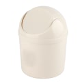 Miniatyrbillede 4 af 8: Mini Desktop Papirkurv PP Kompakt Intim Låg Design Skraldespand til Hjem Køkken Skrivebord Soveværelse Stue Hvid