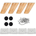 Miniatyrbild 1 av 5: Lutande soffbordben Set - 4 Trä Möbelben, 10cm, Valnötsfinish, med installationstillbehör