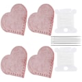 Miniatyrbilde 2 av 8: 2 sett hjerteformede stoffhjørnebokmerker DIY skinnvarer symaterialer rosa