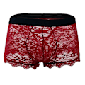 Miniatyrbillede 2 af 5: Mænds Sexede Blonde Mesh Lavtaljede Boyshort Boxer og Underbukser L Sort