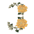 Miniatyrbild 4 av 8: 1 par blomsterbroderade lappar vackra blommönster broderade applikationstryk på lappar för DIY kläder gul