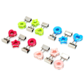 Miniatyrbillede 3 af 8: 12 stk. Binder Clips Farve Protable Lang Hale Dokumenter Stationære Skole Kontor Mappe