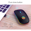 Miniatyrbillede 5 af 8: Genopladelig mus trådløs lydløs LED-baggrundsbelyst mus USB optisk ergonomisk gamingmus PC-computermus