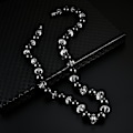 Miniatyrbillede 5 af 6: 1 stk Kvinder Mænd Magnetisk Terapi Hæmatit Rhinestone Beads Halskæde Smykker Gave