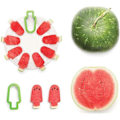 Miniatyrbilde 5 av 5: Vannmelonkutter, Kreativ Ispinnform Rustfritt Stål Vannmelon Skjæreform Håndholdt Melon Kutter DIY Fruktverktøy - Grønn, Pakke med 2