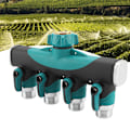 Miniatyrbillede 2 af 8: 3/4\" 4-vejs slangefordeler splitter havevanddeler hane adapter slange lukkeventil US