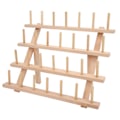 Miniatyrbillede 7 af 8: Træ voks trådholder 4 rækker bøg træ robust holdbar DIY læder håndværk voks tråd opbevaring rack 4 rækker