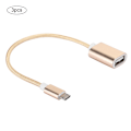 Miniatyrbillede 3 af 8: 3 stk. flettet kludforstærket stik, ingen rust, jævn transmission, USB-indgang, mikro-udgang, OTG-adapterkabel til Android, guld