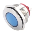 Miniatyrbillede 3 af 8: LED-indikator 22 mm nikkelbelagt messingmetal universel vandtæt stift blåt signallys 6 V blåt