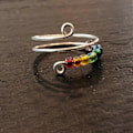 Miniatyrbild 5 av 5: Till Min Dotter - Driv Bort Din Ångest Regnbågsfärgade Pärlor Fidget Ring 2022 Hot Zekai Silver