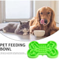 Miniatyrbillede 5 af 5: Knogleformet Kæledyrs Slow Feeder Silikone Ingen Kvælnings Madskål Kæledyrsartikler Til Hundehvalp (Gre) -
