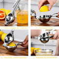 Miniatyrbillede 3 af 5: Manuel citronsaftpresser - Manuel citruspresser, Håndholdt lime citrusfrugtpresser, Sikker hurtig og effektiv juicepresning, Super nem at rengøre