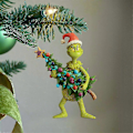 Miniatyrbillede 4 af 5: Julepynt Grinch Resin Træ Hængende Dekorationer 2 Stykker Grøn