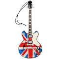 Miniatyrbilde 1 av 8: Musikkinstrumentanheng i britisk flagg-stil, gitarform i tre, utsøkt vakker, fin detaljert minianheng