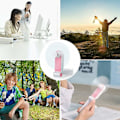 Miniatyrbild 4 av 5: Fläktar Mini Vikbar Fickfläkt Portabel Handfläkt USB Uppladdningsbar Fläkt Batterier Små Resefläktar för Hem, Kontor, Camping - Rosa