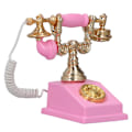 Pikkukuva 1 / 8: Nukkekodin minipuhelinmalli Retro-simulaatio Eurooppalainen vintage-puhelinmalli Dekoraatio 1:12 nukkekotiin Pinkki
