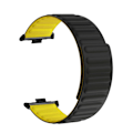 Miniatyrbilde 1 av 8: Magnetiske klokkestropper Dobbeltsidig myk silikonmagnet klokkestropper for Mi Band 8 Pro Svart Gul