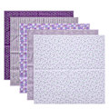 Miniatyrbilde 3 av 8: 2 sett bomullsstoff vanlig vev trykk stoff DIY sying quilting patchwork 5 farger 50x50cm (lilla)