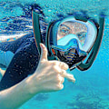 Miniatyrbillede 3 af 5: Voksnes 180 Graders Panorama HD Snorkelmaske med Anti-dug Servietter