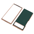 Miniatyrbild 3 av 8: Skyddande fodral för Xiaomi MIX Fold 2, reptåligt läder, galvaniserat mobilfodral, grönt