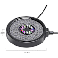 Miniatyrbillede 2 af 5: 2025 Egnet Akvariefisketank Luftgardin Boblesten Disk med 12 Flerfarvede LED'er