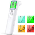 Miniatyrbillede 1 af 5: 3 i 1 infrarødt pandetermometer kontaktfrit pandetermometer med feberalarm, baggrundsbelyst quadricolor digitalt display, voksentermometer med mig