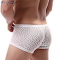 Miniatyrbild 2 av 5: Sexiga spetsboxershorts för män - Andningsbara och bekväma underkläder för män M Gul