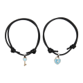 Miniatyrbillede 5 af 8: 10 stk. Hjerteform armbånd Nylon reb Længde Justerbar Let Match Stilfuldt Armbånd Smykker til Par Kvinder Mænd Gave Blå