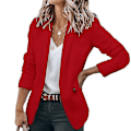 Miniatyrbilde 3 av 5: Elegant Sjal Kragen Dame Business Blazer S Rød