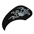 Miniatyrbilde 6 av 8: 2 stk Kommaform Pickguard Pick Guard-klistremerke for akustisk gitar (Silver Vine)