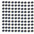 Miniatyrbillede 1 af 8: 100 stk LED lysholder 90 grader bøjning dobbelt hul industridele sort op gul ned blå