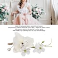 Miniatyrbillede 6 af 7: Elegant kunstig hvid bryllupsboutonniere til mænd (5 stk)