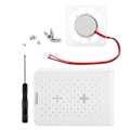 Miniatyrbild 1 av 8: ABS-skyddande fodral skrivbordstillbehör med kylfläkt för Raspberry Pi 4:e generation 4B (vit)